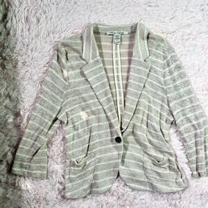 American Rag Striped Knit Preppy Cottage Core Hipster Earthy Sweater Blazer